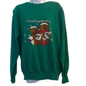 Vintage Original Panill Sweatshirt Co. Beary Merry Christmas‎ Sweatshirt, XL